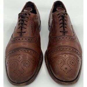 Allen Edmonds The BARTLETT Leather Cap Toe Oxfords Cognac Brown Mens Size 8.5D
